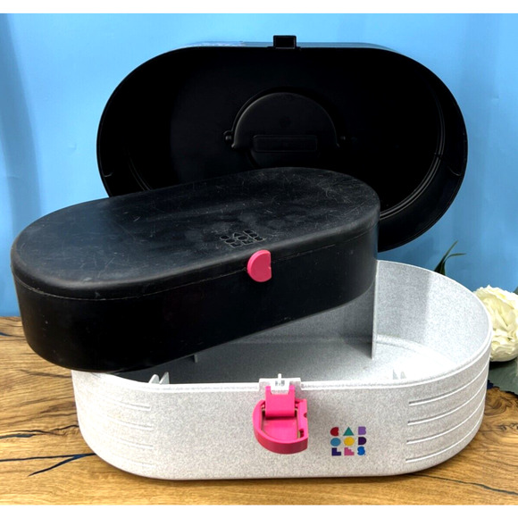 Vintage 80s 90s Caboodles Makeup Hair Accessory Storage Case Black Pink 920925 - Picture 7 of 9